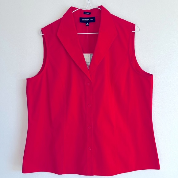 Jones New York Tops - Jones New York Non-Iron Button-down Tank Top Sz 14